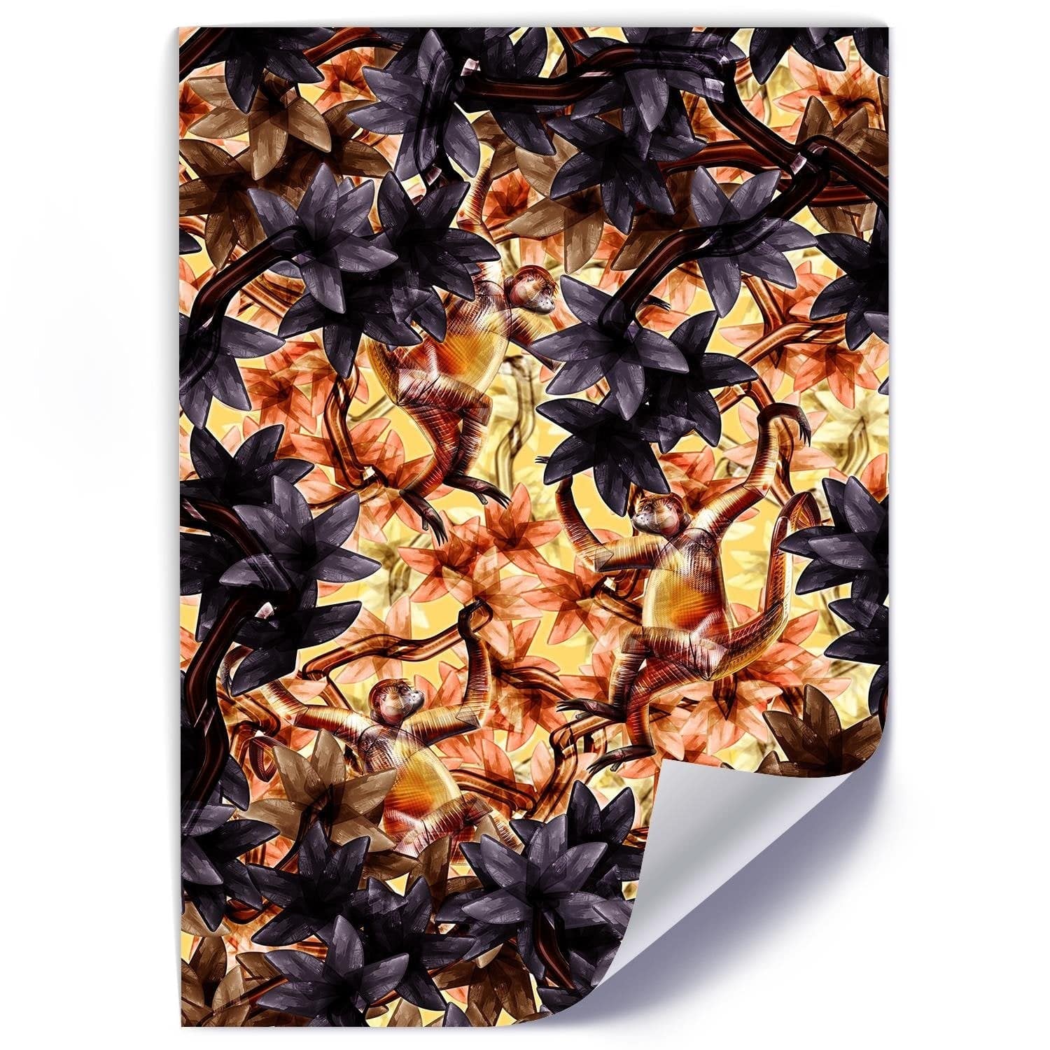 Posteris (plakāts) - Monkeys Image Animal Print Brown  Home Trends DECO