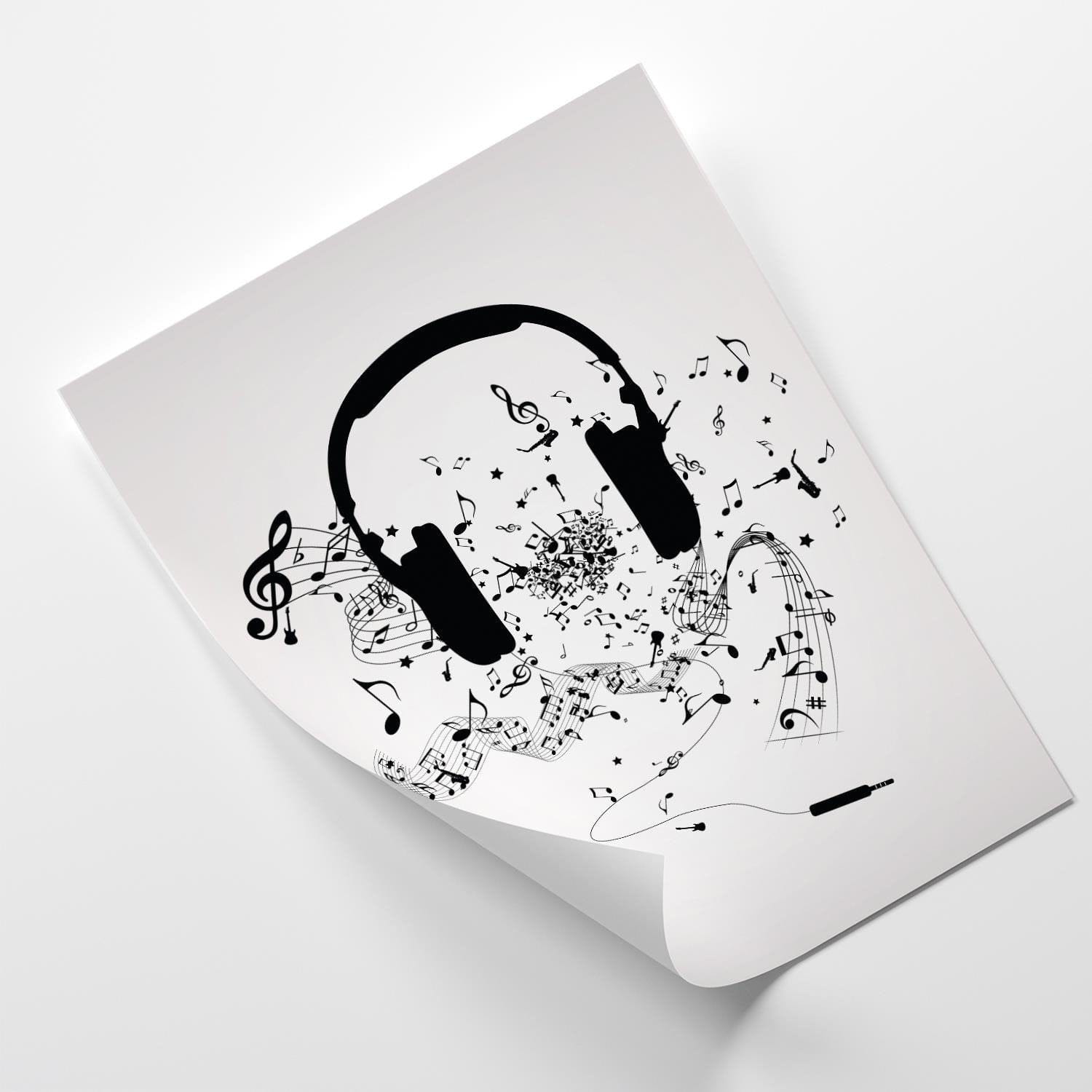 Posteris (plakāts) - Music Morife Image Black And White  Home Trends DECO