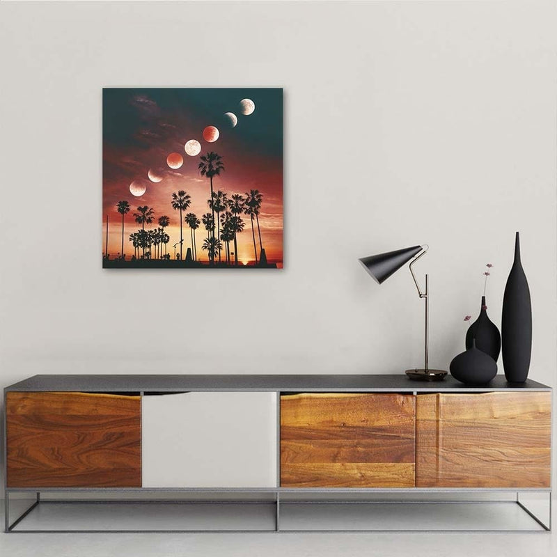 Posteris (plakāts) - Phases Of The Moon Over Palm Trees  Home Trends DECO
