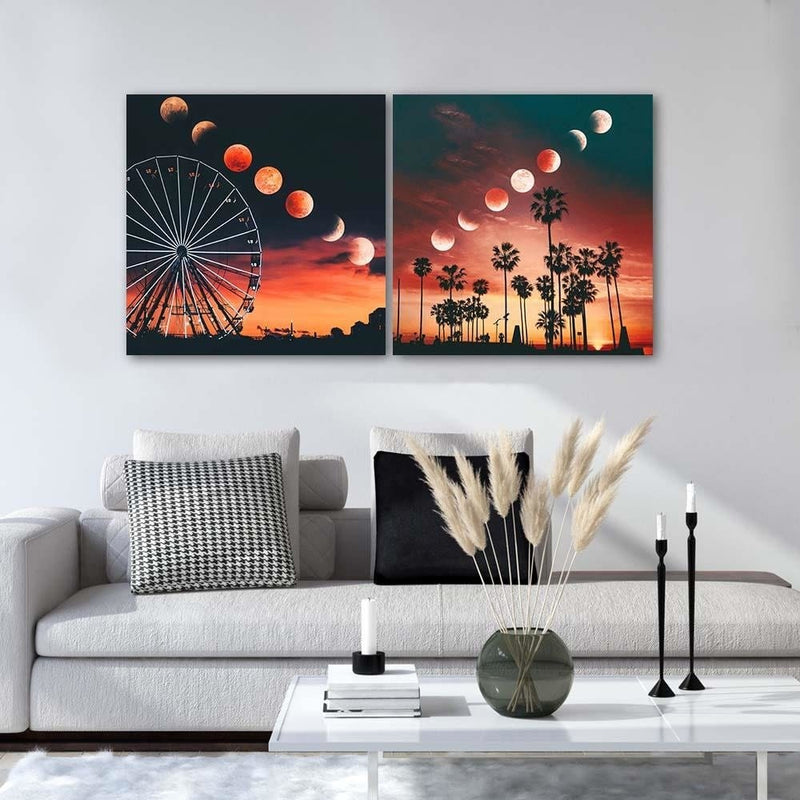 Posteris (plakāts) - Phases Of The Moon Over Palm Trees  Home Trends DECO