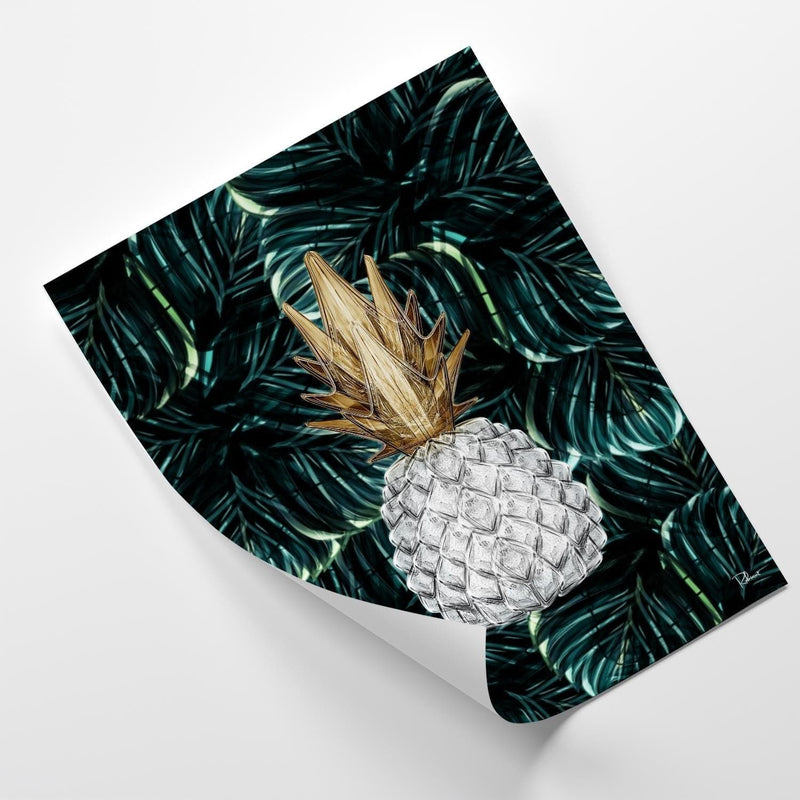 Posteris (plakāts) - Pineapple Image Tropical Green  Home Trends DECO
