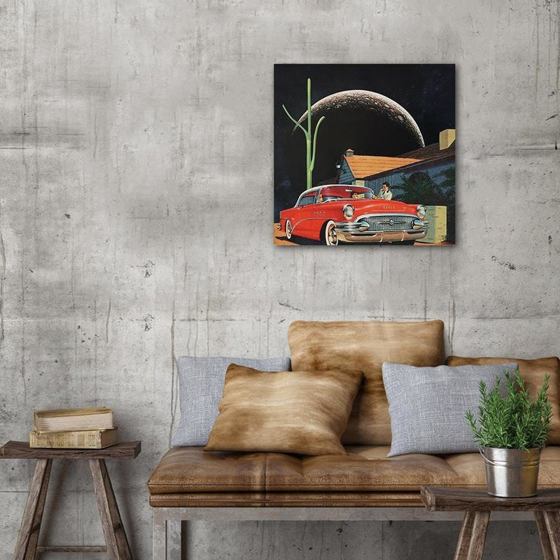 Posteris (plakāts) - Red Car And The Moon  Home Trends DECO