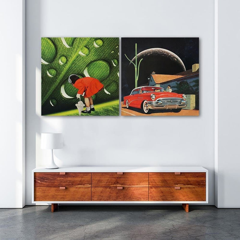 Posteris (plakāts) - Red Car And The Moon  Home Trends DECO
