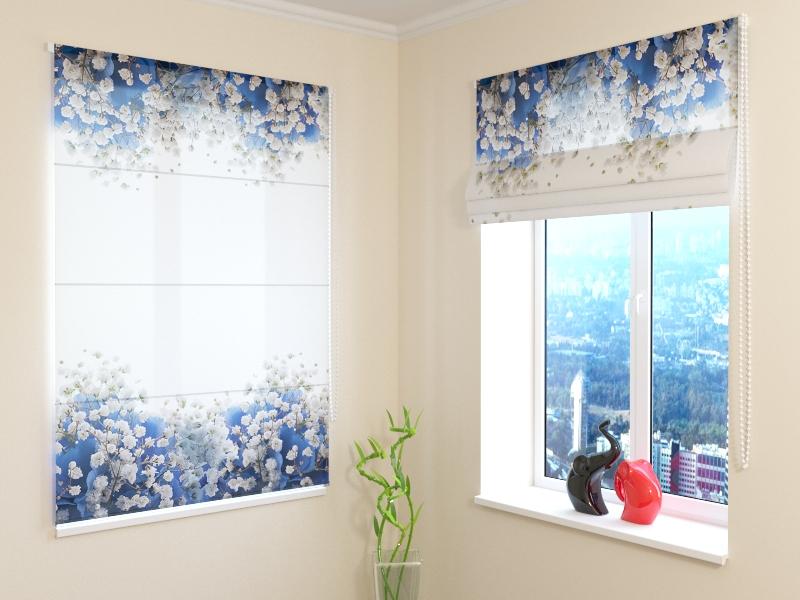 Romiešu žalūzijas Blue Hydrangeas SCREEN / 40 / 50 E-interjers.lv