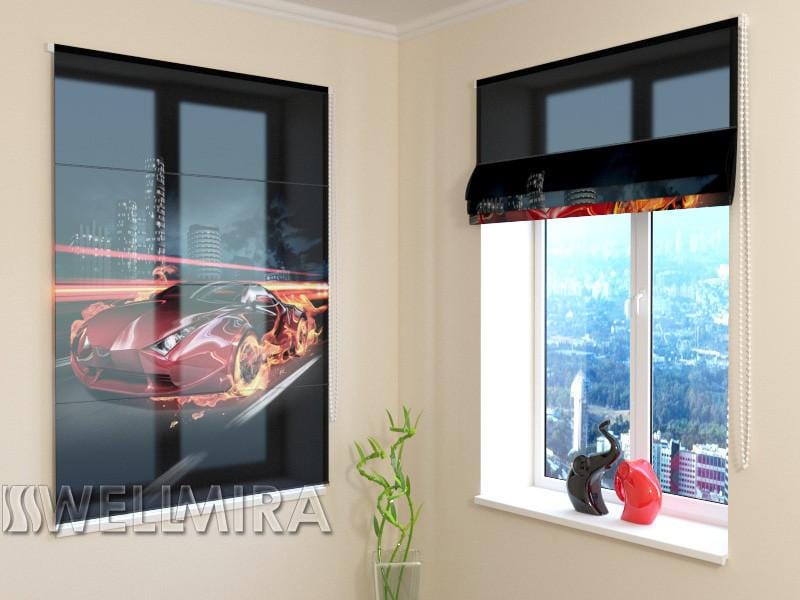 Romiešu žalūzijas Fiery Supercar SCREEN / 40 / 50 E-interjers.lv