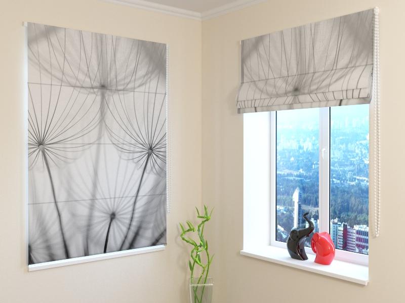 Romiešu žalūzijas Gray Dandelion BLACKOUT / 40 / 50 E-interjers.lv