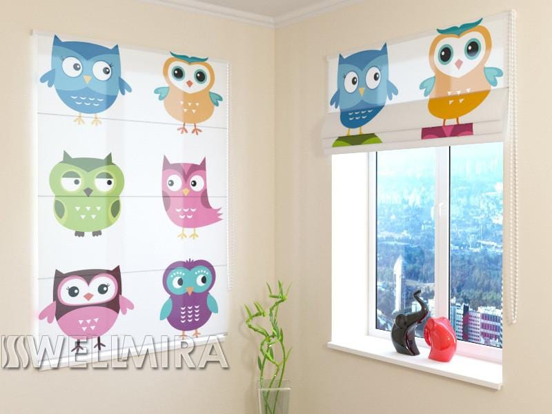 Romiešu žalūzijas Lovely Owls SCREEN / 40 / 50 E-interjers.lv