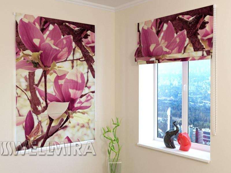 Romiešu žalūzijas Pink Magnolias BLACKOUT / 40 / 50 E-interjers.lv