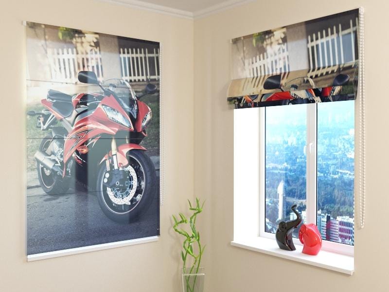 Romiešu žalūzijas Red Motorcycle SCREEN / 40 / 50 E-interjers.lv