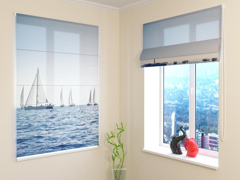 Romiešu žalūzijas Sea and Sailboats SCREEN / 40 / 50 E-interjers.lv