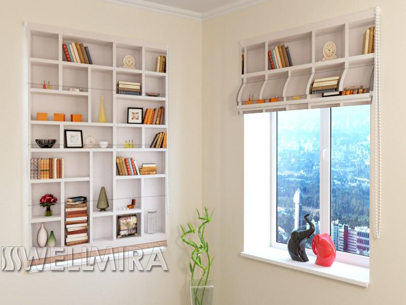 Romiešu žalūzijas White Bookcase BLACKOUT / 40 / 50 E-interjers.lv