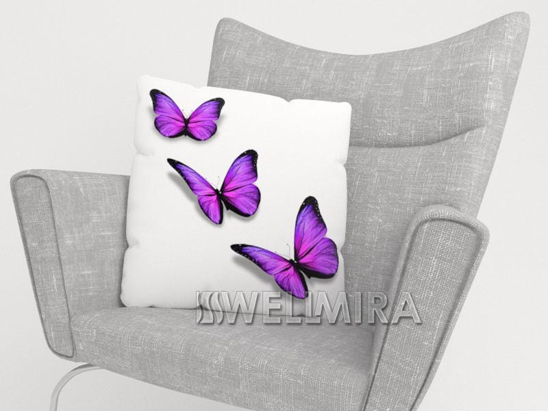 Spilvendrāna Purple Butterfly 30x30 / Poliesters E-interjers.lv