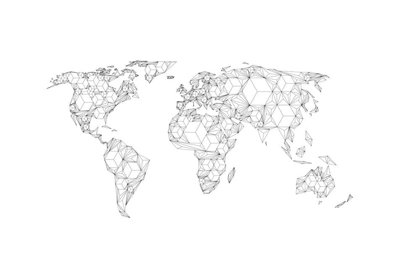 XXL Fototapetes - Pasaules karte - balta cieta krāsa 550x270 E-interjers.lv