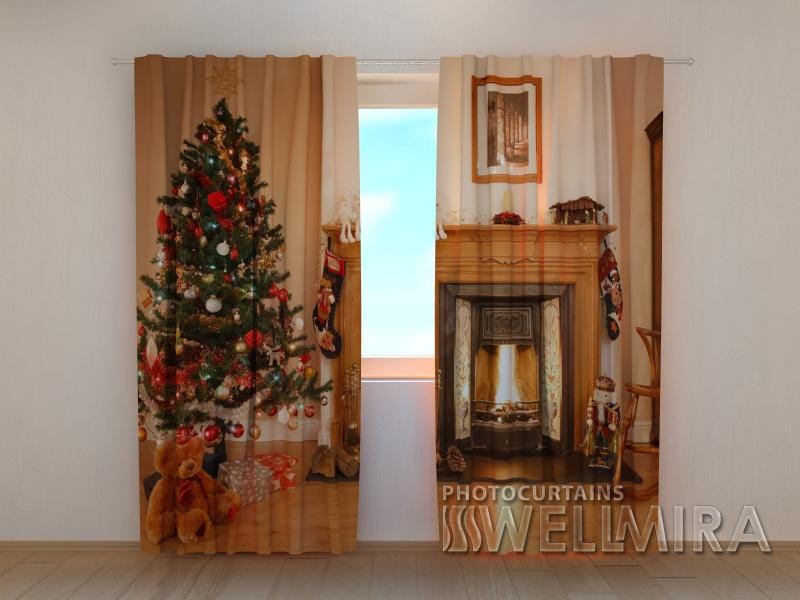Ziemassvētku aizkari - Kamīns 180 x 140 cm (2X 90x140 cm) / SCREEN E-interjers.lv