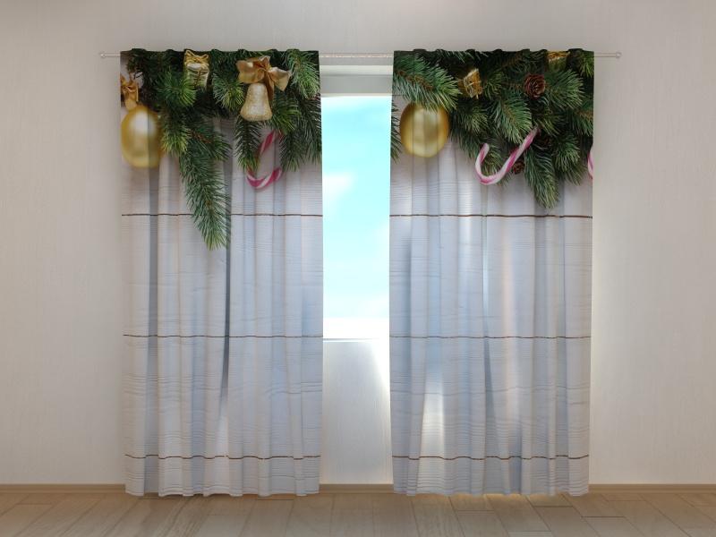 Ziemassvētku aizkari - Zelta zvans 180 x 140 cm (2X 90x140 cm) / SCREEN E-interjers.lv