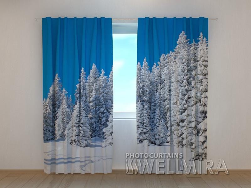 Ziemassvētku aizkari - Ziema mežā 2 180 x 140 cm (2X 90x140 cm) / SCREEN E-interjers.lv