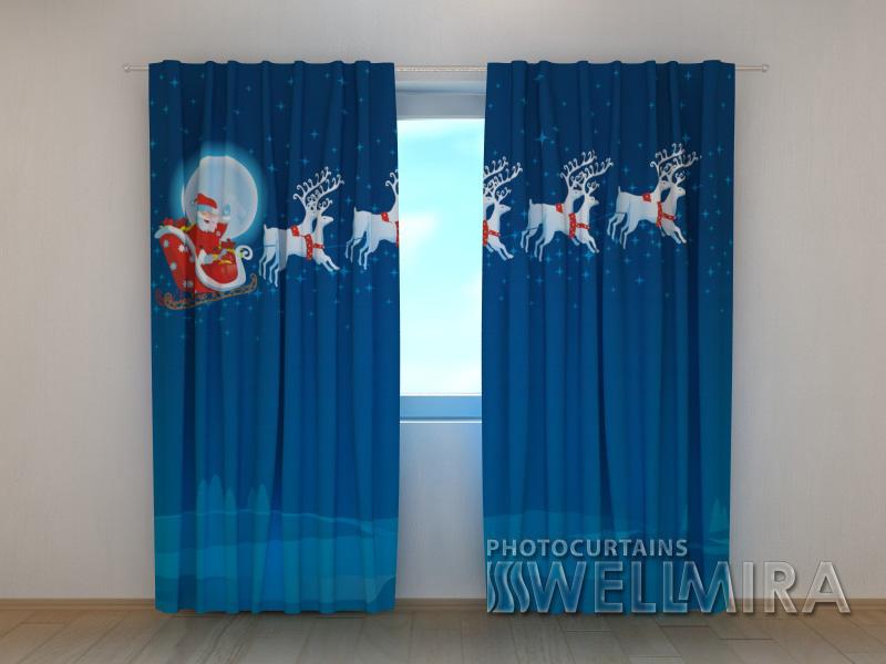 Ziemassvētku aizkari - Ziemassvētku vecītis 180 x 140 cm (2X 90x140 cm) / SCREEN E-interjers.lv