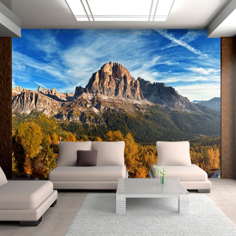 Fototapetes ar meža skatu - Panorāmas skats uz Itālijas Dolomītiem