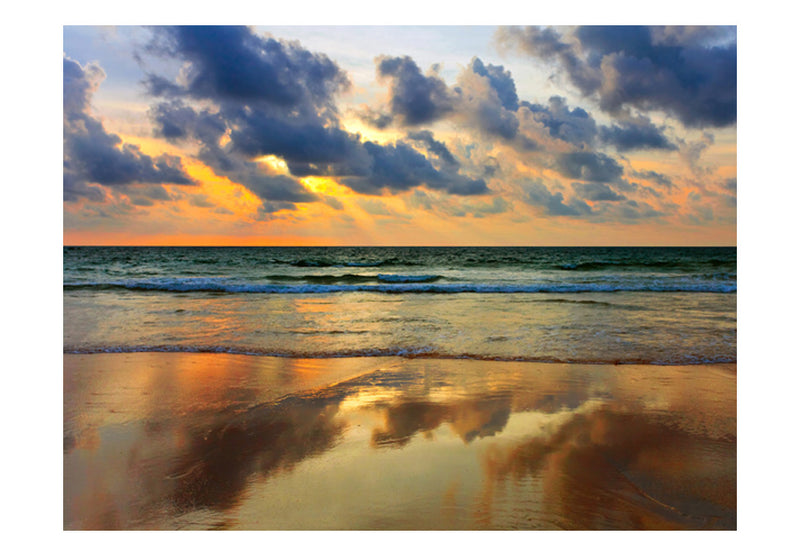 Fototapetes - Krāsains saulriets virs jūras