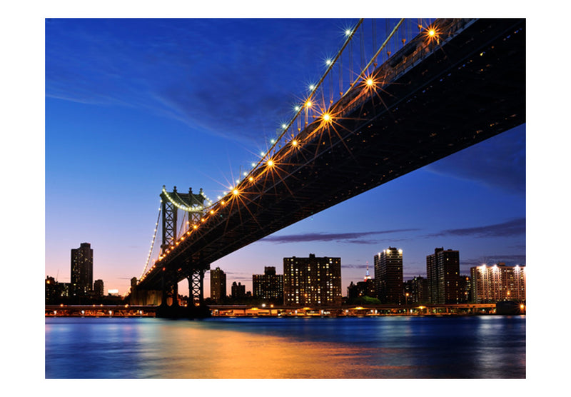 Fototapetes - Manhetenas tilts, izgaismots naktī