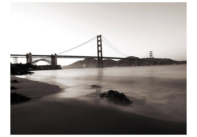 Fototapetes - Sanfrancisko - Zelta vārtu tilts (melnbaltā krāsā)