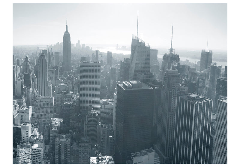 Fototapetes - Ņujorkas panorāma melnā un baltā krāsā
