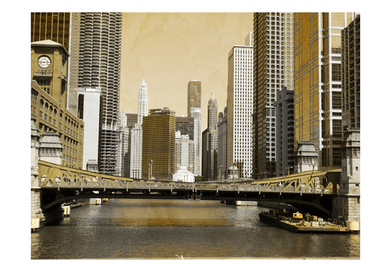 Fototapetes - Čikāgas tilts (vintaža efekts)