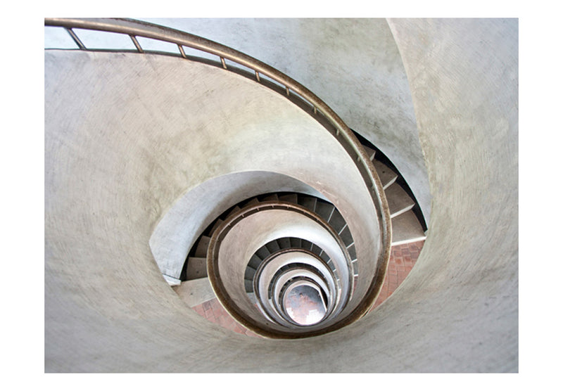 Fototapetes - Baltas spirālveida kāpnes