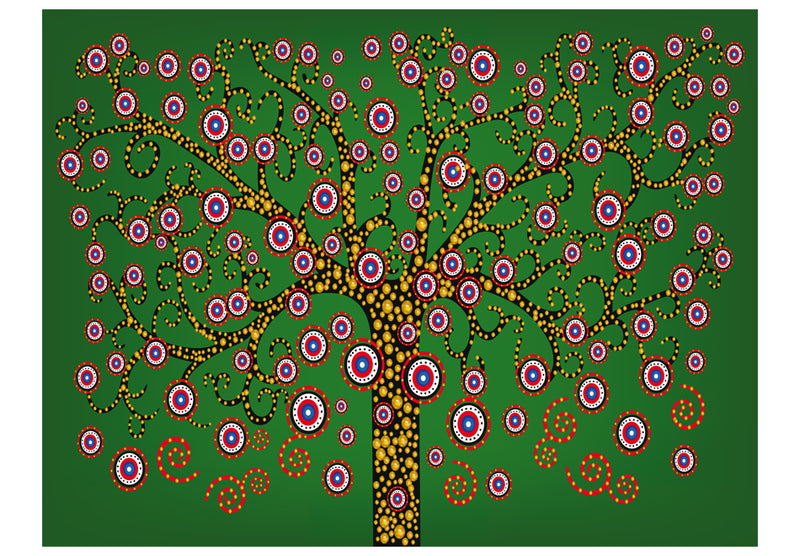 Fototapetes ar meža skatu - Abstrakts koks (zaļš)