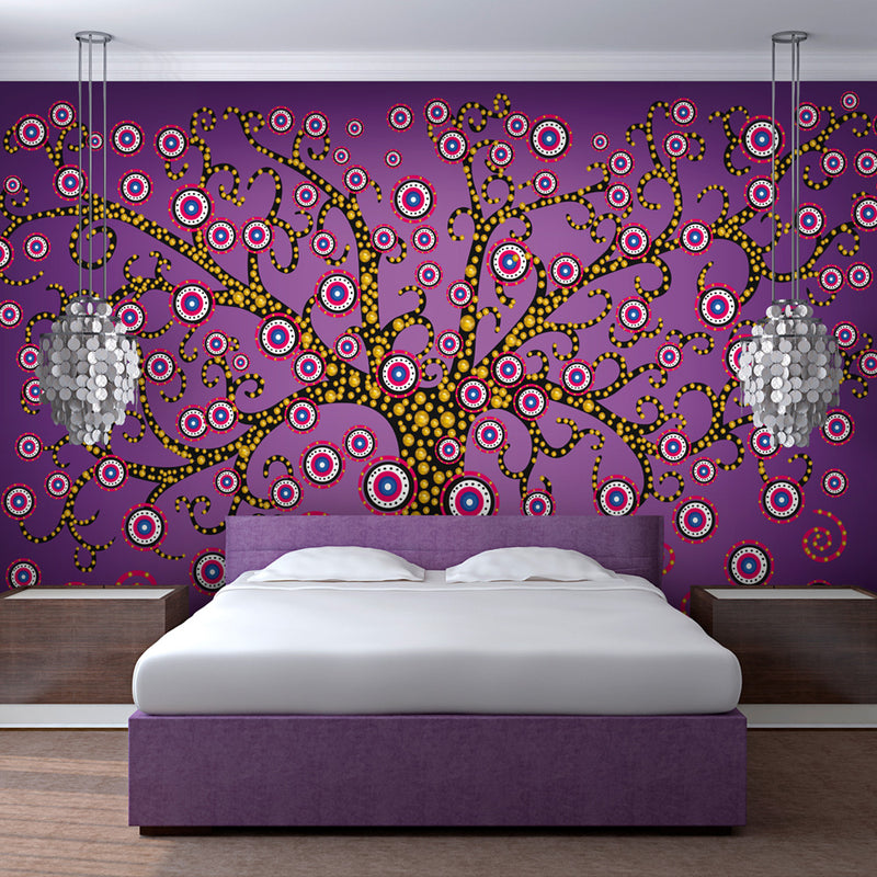 Fototapetes ar mežu - Abstrakts  koks (violets)