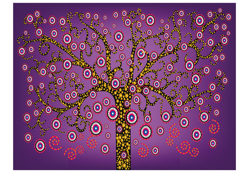 Fototapetes ar mežu - Abstrakts  koks (violets)