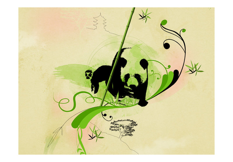 Fototapetes - Milzu panda bambusa mežā