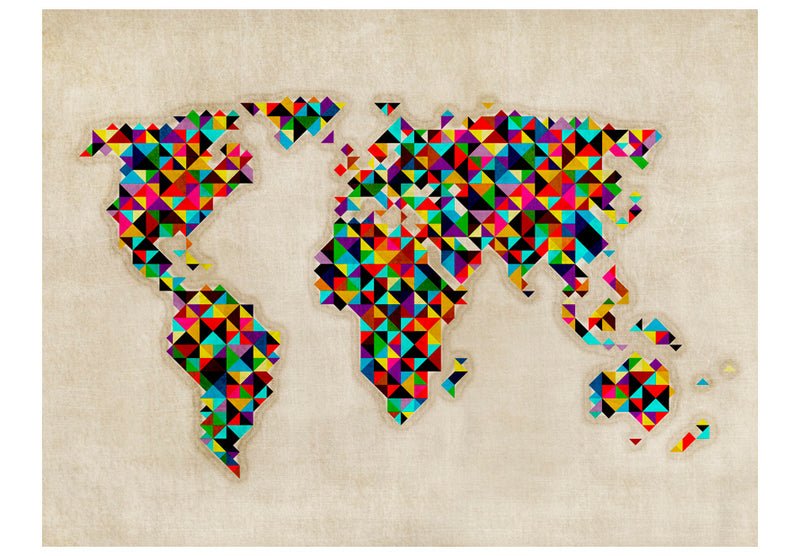 Fototapetes - Pasaules karte - krāsu kaleidoskops