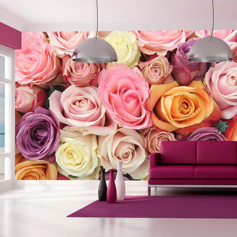 Fototapetes ar ziediem - Pasteļveida rozes