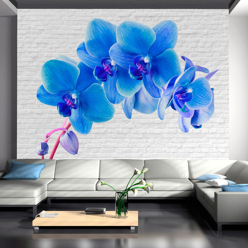 Fototapetes ar ziediem - Zilais satraukums