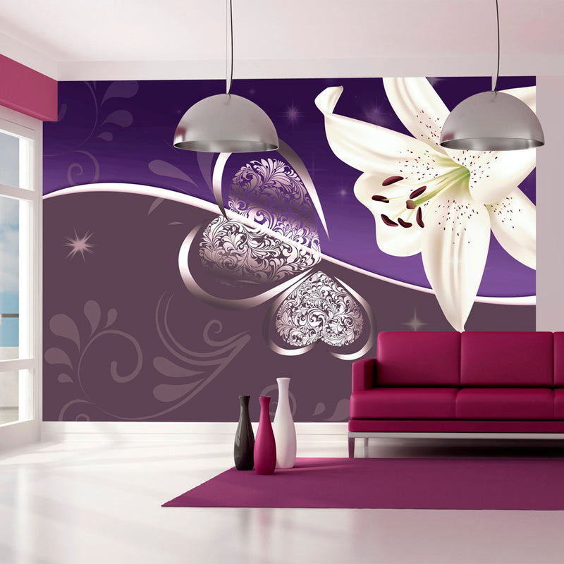 Fototapetes ar ziediem - Lilija violetos toņos