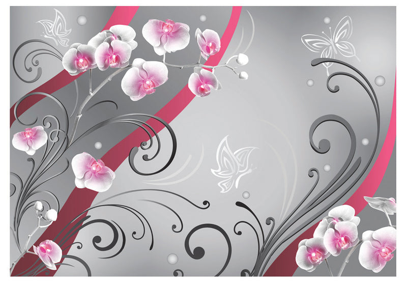 Fototapetes ar ziediem - Rozā orhidejas - variācija