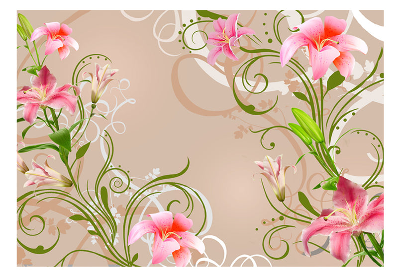 Fototapetes ar ziediem - Liliju smalkais skaistums