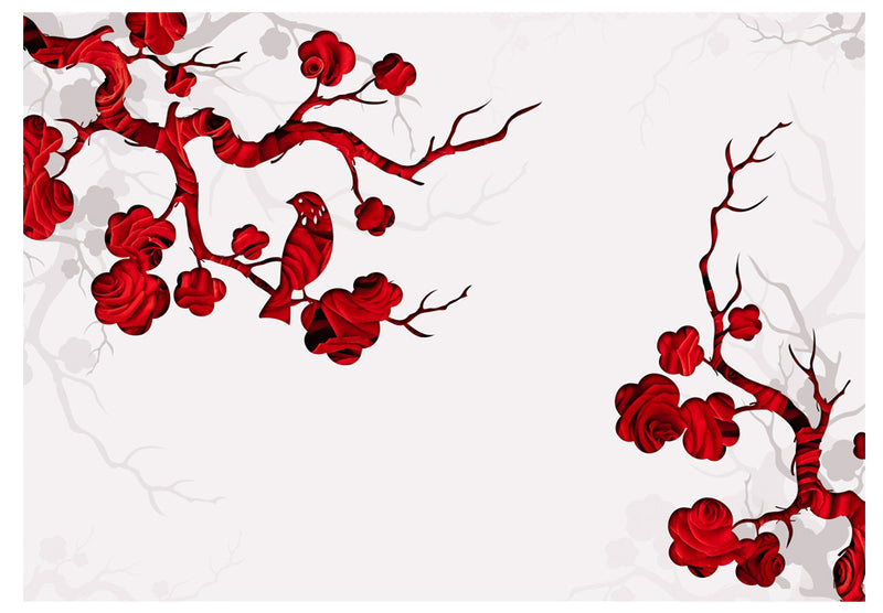 Fototapetes ar ziediem - Sarkans krūms