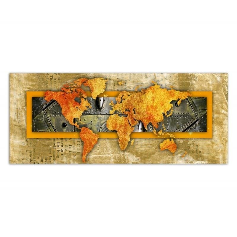 Dekoratīvais panelis - Orange World Map 