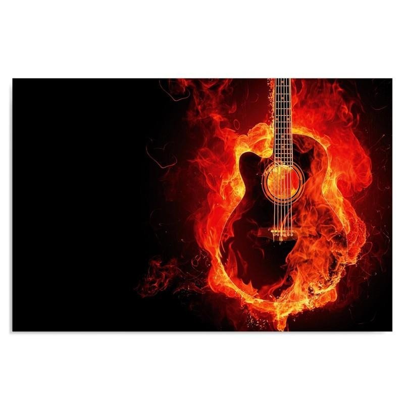 Dekoratīvais panelis - Burning Guitar 