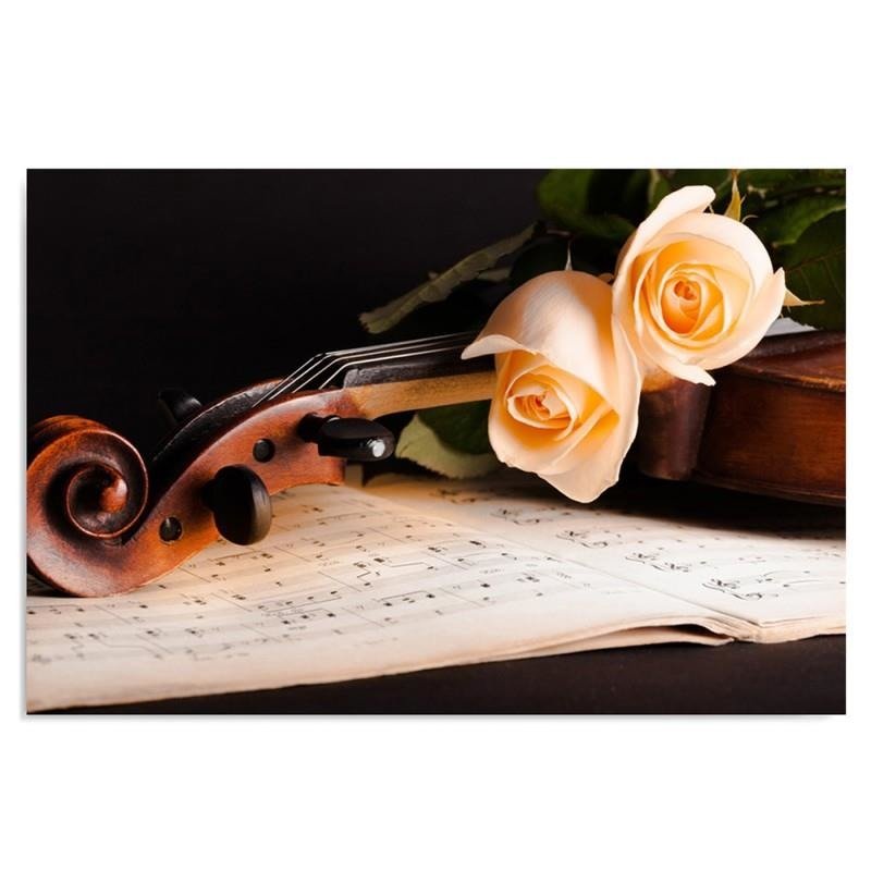 Dekoratīvais panelis - Roses On Violin 