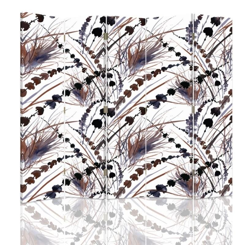 Aizslietnis, 5 paneļi, Divpusējs, 360 ° rotējošas eņģes, kanva, Abstract 8 