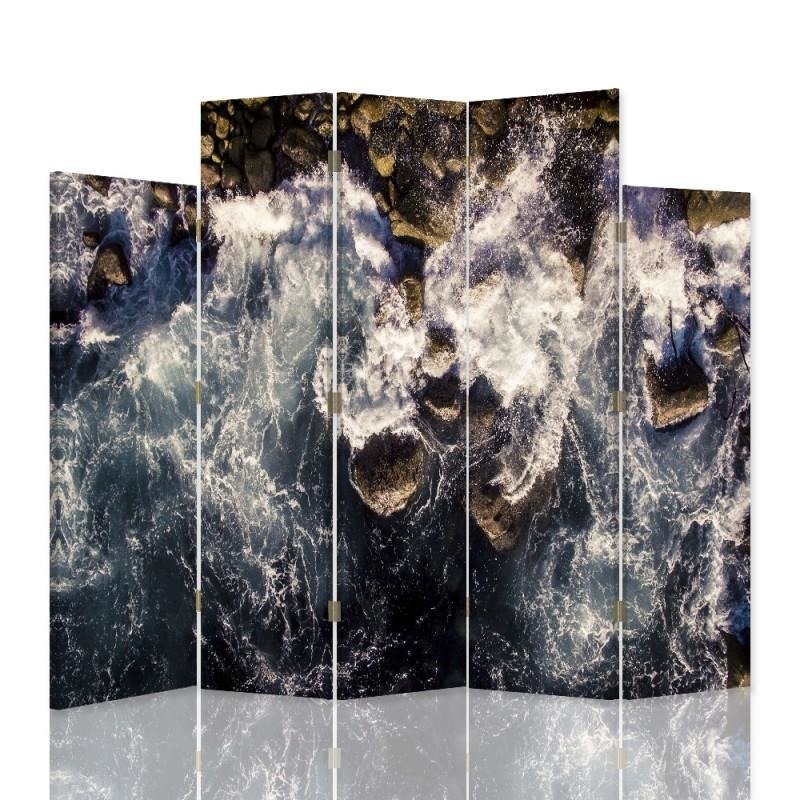 Decorative Aizslietnis, 5 paneļi, Divpusējs, 360 ° rotējošas eņģes, kanva,  360, Abstract Aqueous 1 