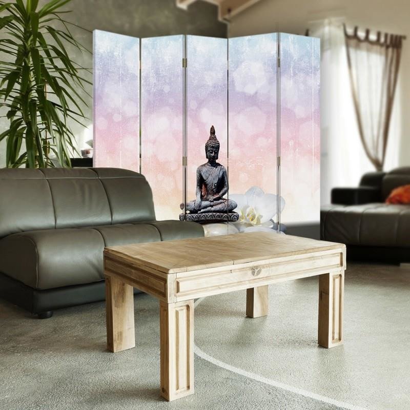 Aizslietnis, 5 paneļi, Divpusējs, 360 ° rotējošas eņģes, kanva, Buddha 5 