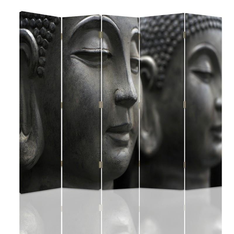 Aizslietnis, 5 paneļi, Divpusējs, 360 ° rotējošas eņģes, kanva, Buddha 7 