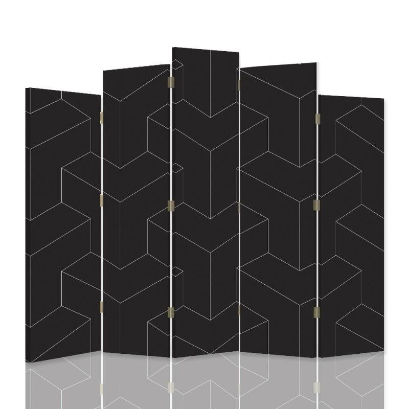 Decorative Aizslietnis, 5 paneļi, Divpusējs, 360 ° rotējošas eņģes kanva, Geometrical Figures 