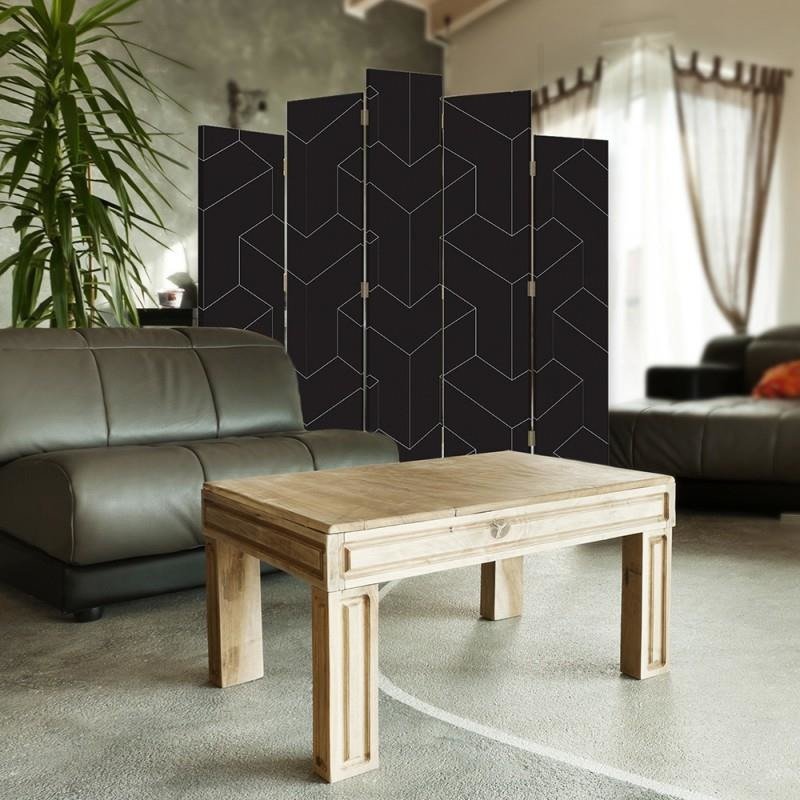 Decorative Aizslietnis, 5 paneļi, Divpusējs, 360 ° rotējošas eņģes kanva, Geometrical Figures 
