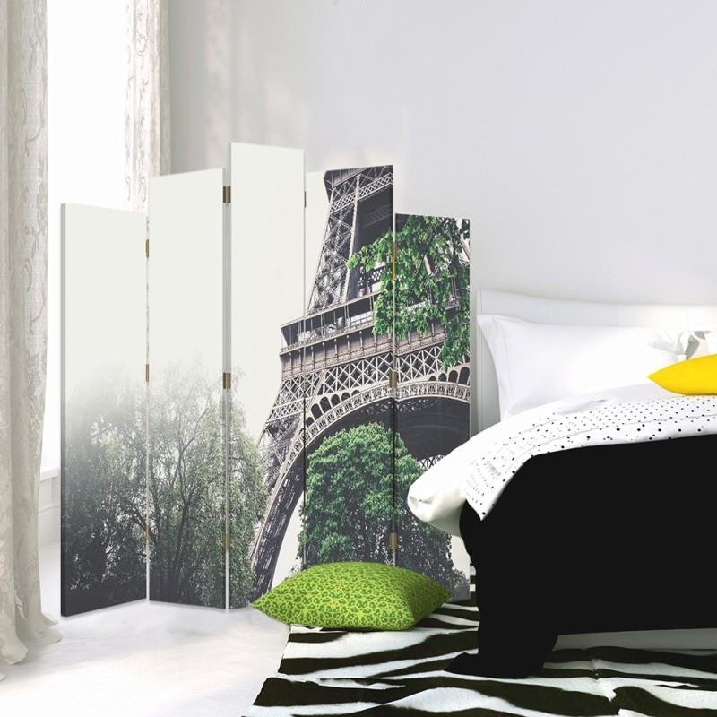Decorative Aizslietnis, 5 paneļi, Divpusējs, 360 ° rotējošas eņģes, kanva, Fragment Of Eiffel Tower 