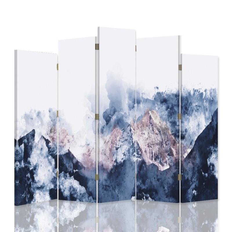 Decorative Aizslietnis, 5 paneļi, Divpusējs, 360 ° rotējošas eņģes, kanva, Mountain Landscape 